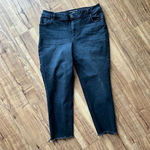 Maurices Curvy Womens Dark Wash Curvy Fit Raw Hem Jeans 14R